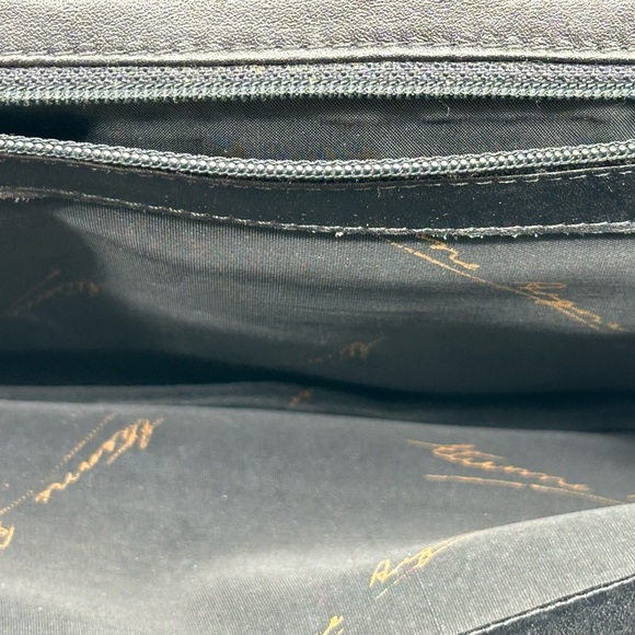 Etienne AIGNER Vintage Genuine Soft Buttery Leather Woven Crossbody Black Bag - Picture 11 of 16